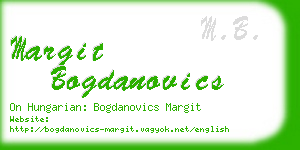 margit bogdanovics business card